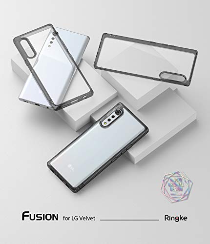 Ringke Fusion Diseñado para Funda LG Velvet, Carcasa Protección Resistente Impactos TPU + PC Funda para LG Velvet - Smoke Black