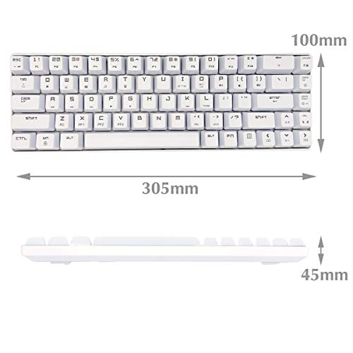 RK Royal KLUDGE 60% Teclado mecánico, RGB LED Cable USB retroiluminado con Cable Teclado para Juegos, Reposamuñecas, Ergonómico, para PC/Mac Gamer, mecanógrafo (Interruptor Rojo)