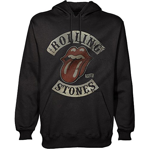 Rolling Stones The Pullover Hoodie: 1978 Tour Sudadera con Capucha, Negro (, S para Hombre