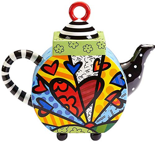 Romero Britto Giftcraft - Tetera de cerámica, Multicolor, Talla única