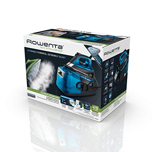 Rowenta DG9222F0 Silence Steam Pro - Centro de planchado, autonomía ilimitada de 7,5 bares, golpe de vapor 450 g/min, vapor continuo de 140 g/min, suela Microsteam Laser 400, función Eco