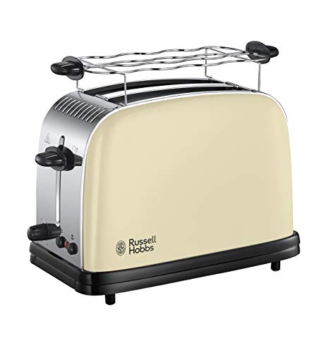 Russell Hobbs Colours Plus Tostadora (2 Ranuras Cortas y Anchas, para 4 Rebanadas), 1100 W, 0 Decibeles, Acero Inoxidable, Crema, ref. 23334-56