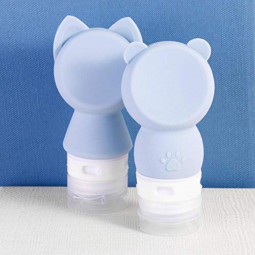 SAGIUSDM 3 Piezas Botellas Recargables Cartoon Bear Cat Contenedores portátiles Mini Traveler Botellas de Perfume Champú Baño Ventosas Diseño, B