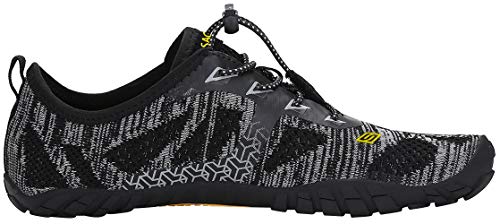 SAGUARO Hombre Mujer Barefoot Zapatillas de Trail Running Minimalistas Zapatillas de Deporte Fitness Gimnasio Caminar Zapatos Descalzos para Correr en Montaña Asfalto Escarpines de Agua, Negro, 44 EU