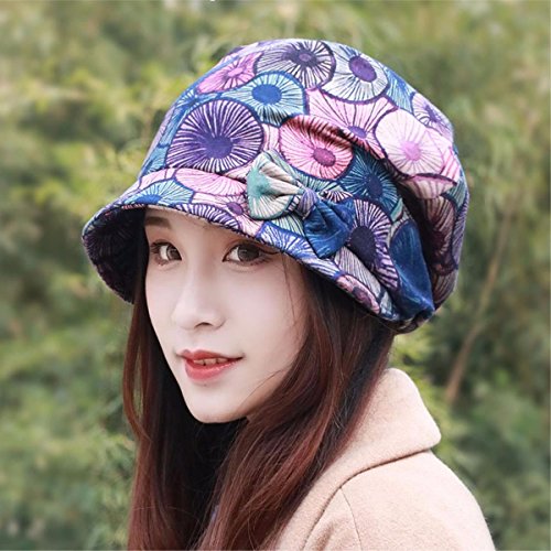 SAIBANGZI Hat Mujer Nueva Otoño Hat Moda Casual Pescador Hat Color Fino Sombrero Cuenca Anís Estrella. Violeta/A