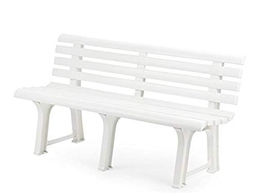 Saturnia 08330080 - Banco Jardin Resina Blanco 145x49 cm.