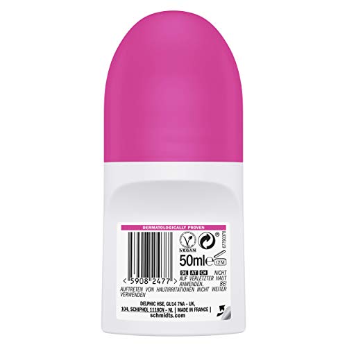 Schmidt's - Desodorante Roll On Rosa y Vainilla Vegano - 50 ml