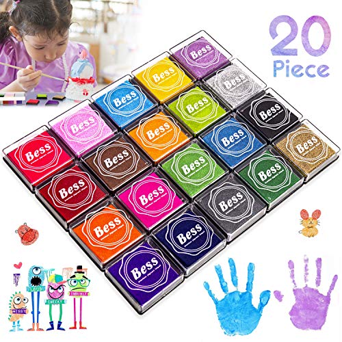 Sellos para Niños, Wokkol Tintas Arbol Huellas Tinta para Sellos Arco Iris Color de Huellas Dactilares Almohadilla de Tinta Para Sellos de Goma Socio Tarjetas y Niños DIY Scrapbooking (20 Colores)