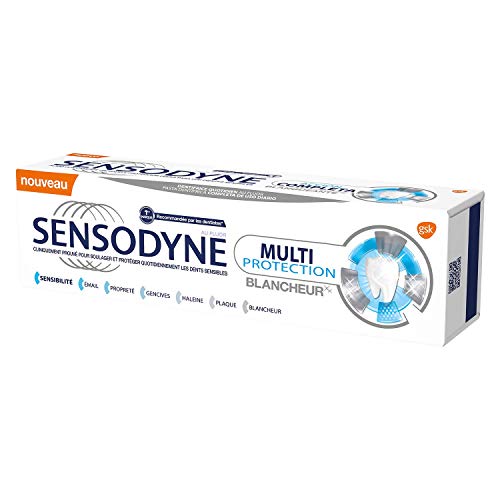 Sensodyne Acción Completa Blanqueante - Pasta de dientes con Flúor para dientes sensibles - 75 ml