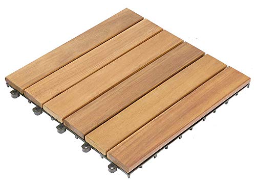 Set de 36 baldosas en madera cumarú 30 x 30 cm para 3,6m², resistentes a rayos UV para uso en exterior, antideslizantes, ideal para terrazas, jardínes.fácil de instalar.