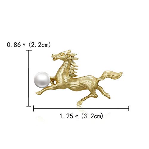 SHANGZHIQIN Broche de Solapa con Insignia de Solapa, aleación con Forma de Caballo con Incrustaciones de Perlas Artificiales, muñeco de Nieve Dorado Árbol de Navidad