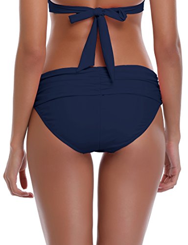 SHEKINI Mujer Braguita de Bkini Pantalón la Parte de Abajo Bikini Interior Braguitas Bañador Traje de Baño Bragas (Medium, Azul Oscuro)