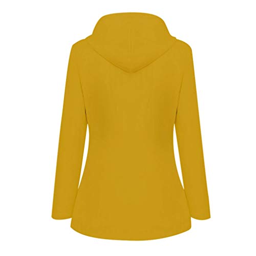 SHOBDW Liquidación Venta Abrigos Mujer Invierno Largos 2019 Moda Informal Outdoor Abrigo Parka Capucha Impermeable Rompevientos Mujer Cremallera Bolsillo Chaqueta Mujer Talla Grande(Amarillo,5XL)