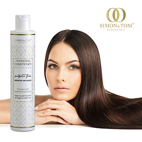 Simon & Tom Acondicionador Hidratante Profesional, Enriquecido con Queratina y Extractos botánicos para nutrir y suavizar profundamente el cabello, Libre de Sulfatos, Parabenos y Sales, 250 ml.