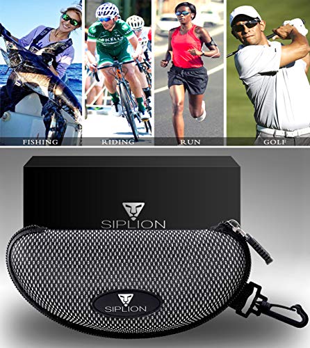 SIPLION Hombre Gafas de sol Polarizadas Deportes para Ciclismo Pesca Golf TR90 Súper ligero Marco 502 BLACK