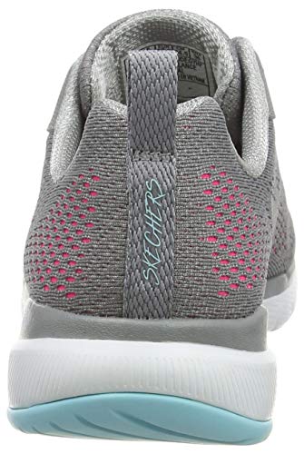 Skechers Flex Appeal 3.0-Pure Velocity, Zapatillas Deportivas para Mujer, Gris/Rosa Caliente, 39 EU