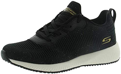 Skechers Women's BOBS Squad-Total Glam Trainers, Black Bkmt, 6 UK 39 EU