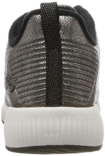Skechers Women's BOBS SQUAD Trainers, Silver (Pewter Duraleather/Chenille Line Pew), 6 UK (39 EU)
