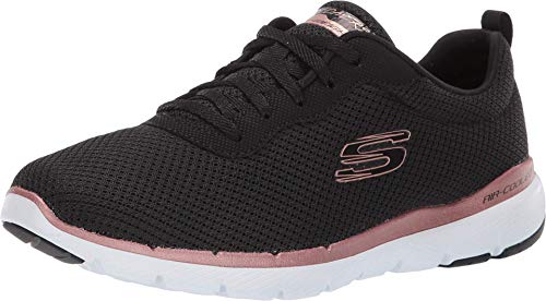 Skechers Women's Flex Appeal 3.0-first Insight Trainers, Black (Black Mesh/Rose Gold Trim Bkrg), 5 UK (38 EU)