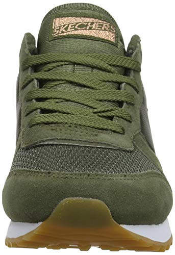 Skechers Women's RETROS-OG 85-GOLDN GURL Trainers, Verde (Olive Suede/Nylon/Mesh/Rose Gold Trim Old), 7 UK (40 EU)