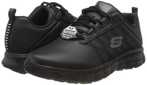Skechers Women's Sure Track Erath - Ii Lace-up Sneakers, Black (Black Leather Blk), 6 UK (39 EU)