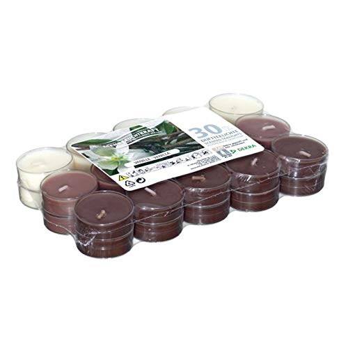 Smart-Planet® - Velas aromáticas con aroma a vainilla, 30 unidades