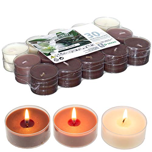 Smart-Planet® - Velas aromáticas con aroma a vainilla, 30 unidades