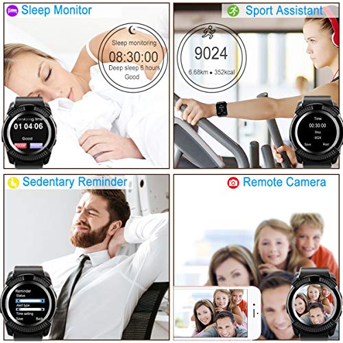 Smartwatch con Whatsapp,Bluetooth Smart Watch Pantalla táctil,Reloj Inteligente Hombre con Cámara, Impermeable Smartwatches Telefono Sport Fitness Tracker Compatible Android iOS para Hombre Mujer