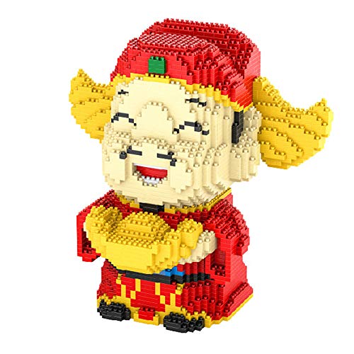 SMUOO Dios De La Riqueza Nano Mini Kits De Bloques De Construcción, 3218 Piezas Laughing Buddha Child Construction Educational DIY Toy Gifts, 3D Puzzle DIY Christmas Birthday Gift