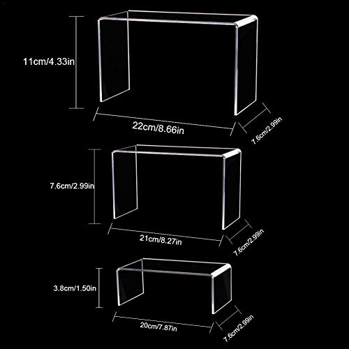 SNIIA Expositor Metacrilato Soporte de Acrílico Transparente, Accesorios de Vitrinas Elevadoras de Exhibición de Joyas para Figuras, lápiz Labial, Esmalte de uñas y Joyas- 1 Juego
