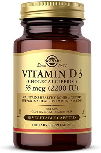 Solgar Vitamina D3 (Colecalciferol) 2200 UI (55 µg) Cápsulas vegetales - Envase de 50