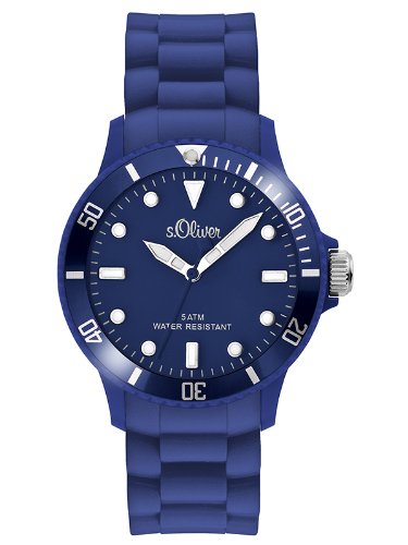 S.Oliver Reloj Analógico de Cuarzo Unisex con Correa de Silicona – SO-2577-PQ