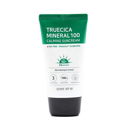 Somebymi Truecica Mineral 100 crema solar calmante SPF50+ PA++++ (50 ml) BTOB suave protector solar crema True Cica, Somebymi