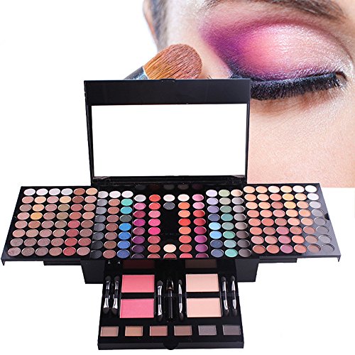 Songlela 180 Colores Paleta de Sombras de Ojo Kit, Profesional Caja de Maquillaje de Sombras de Ojos, Maquillaje de Regalo Set Incluye Sombra de Ojos, Polvo de Cejas, Coloretes, Silueta en Polvo #6