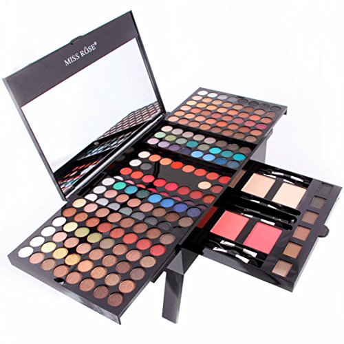 Songlela 180 Colores Paleta de Sombras de Ojo Kit, Profesional Caja de Maquillaje de Sombras de Ojos, Maquillaje de Regalo Set Incluye Sombra de Ojos, Polvo de Cejas, Coloretes, Silueta en Polvo #6