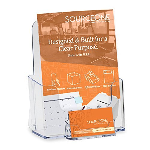SourceOne Prima de Avon/Mary Kay Sized 6 pulgadas porta folletos ancha Claro con espacio para tarjeta Tarjeta/regalo (6 Pack)