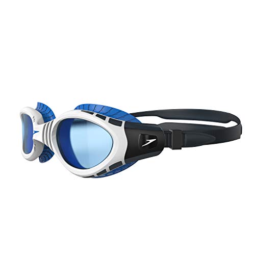 Speedo Futura Biofuse Flexiseal Junior Gafas de Natación, Unisex Adulto, Blanco/Azul, Talla Única