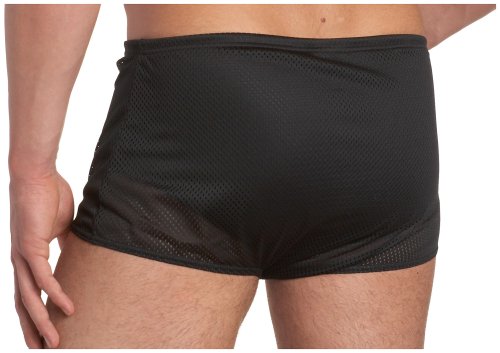 Speedo Traje de baño para Hombre con Pierna Cuadrada de Malla de poliéster, Hombre, MPOLYMSQUARELEG, Speedo Black, 32