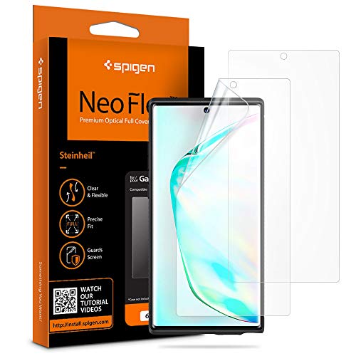 Spigen, 2 Pack, Protector Pantalla Samsung Galaxy Note 10, NeoFlex, No Vidrio Templado, Aplicación Húmeda, Compatible con Fundas, Sin Burbujas, Anti-Arañazos, Anti-Huellas Dartilares (628FL27296)