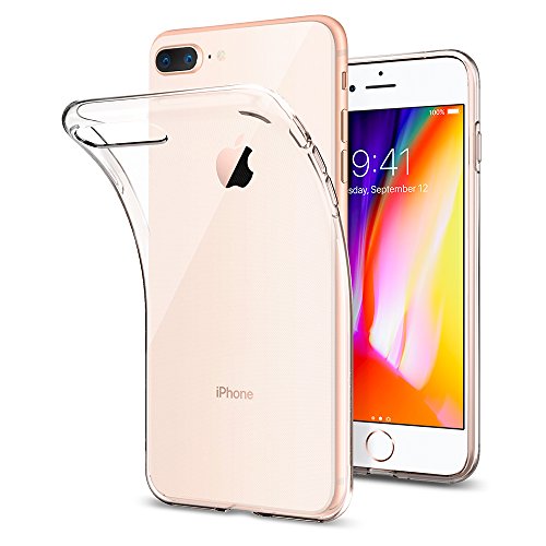 Spigen Funda Liquid Crystal Compatible con Apple iPhone 7 Plus/8 Plus, Protección Delgada de Gel Silicona y claridad Premium de TPU - Transparente