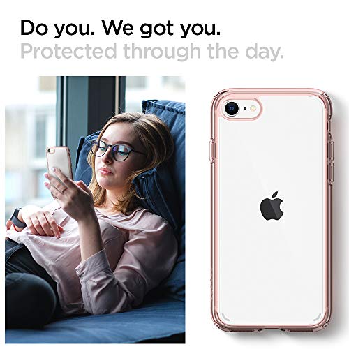 Spigen Funda Ultra Hybrid Compatible con Apple iPhone SE 2020/ iPhone 8/7 - Rosa Cristalina