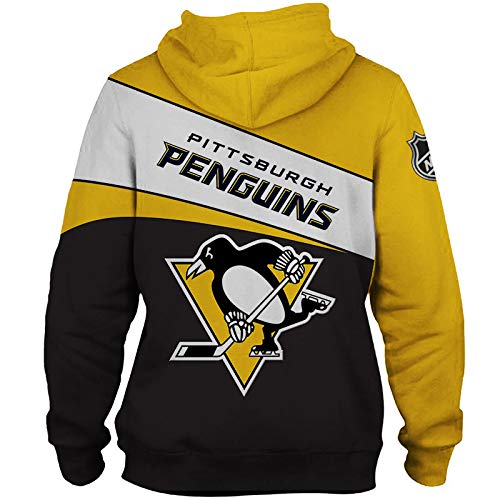 SryWj Sudadera con Capucha de la NFL, partidario de los Pittsburgh Penguins, Jersey teñido Impreso en 3D, Ropa Adecuada para Hombres y Mujeres