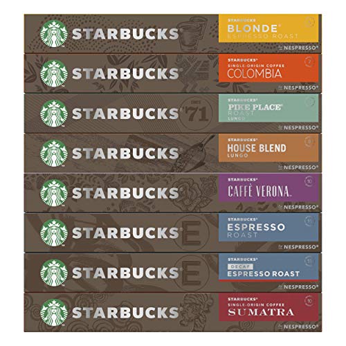 Starbucks By Nespresso Variety Pack, 8 X Tubos De 10 Cápsulas De Café 444 g