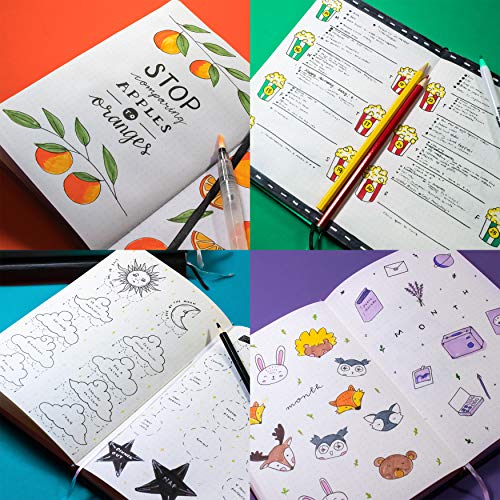 Stationery Island Cuaderno Punteado A5 – Negro. Bullet Journal de Tapa Dura Con 180 Páginas y Papel Premium de 120gsm. Para Notas, Planificación, Estudio, Viajes, Diario y Proyectos