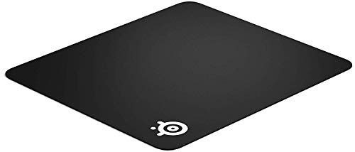 SteelSeries QcK+ - Alfombrilla de ratón de juego, 450mm x 400mm, tela, base de caucho, compatible con ratón láser y óptico, negro