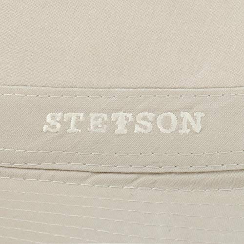 Stetson Sombrero Organic Cotton Traveller Hombre - de Tela Sol con Forro Primavera/Verano - XL (60-61 cm) Beige Claro