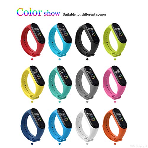 STN Compatible con Xiaomi Mi Band 4 Pulsera Banda, Correas de Repuesto de Silicona para Xiaomi Mi Band 4/3 Smart Band NFC Correa de Pantalla a Color (15PCS)