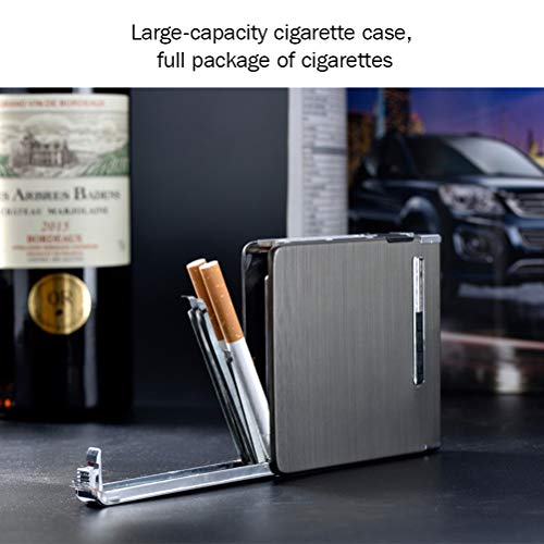StyleBest Estuche de Cigarrillos con encendedores, Porta Cigarrillos de Bolsillo Caja de Tabaco para cigarros, Encendedores electrónicos a Prueba de Viento sin Llama Recargables