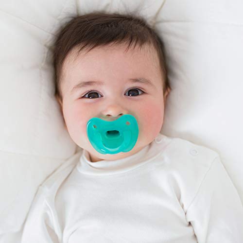 Suavinex - Chupete para dormir todo silicona para bebés 0/6 meses. con tetina anatómica de silicona. suave y flexible, ideal para dormir. color Verde