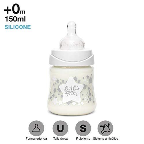 Suavinex, Pack Ahorro Little Star 2 biberones 270ml + 2 biberones 150ml + Chupete -2-4 meses, Blanco